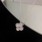 [Elowen jewels ]クローバー 15mm ダイヤモンド シングルフラワー ネックレス