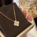 [Elowen jewels ]クローバー 15mm ダイヤモンド シングルフラワー ネックレス