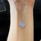 [Elowen jewels ]CLOVER 15MM BLAUES CHALCEDON-HALSKETTE SILBER