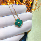 [Elowen jewels ]CLOVER 15MM DIAMOND TURQUOISE NECKLACE