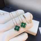 [Elowen jewels ]CLOVER 15MM DIAMOND TURQUOISE NECKLACE