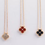[Elowen jewels ]CLOVER 15MM DIAMOND CARNELIAN NECKLACE