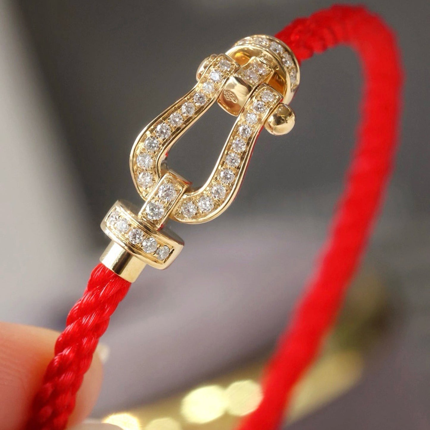 [Elowen Jewels]FORCE LARGE HORSESHOE FULL DIAMOND BRACELET SILVER