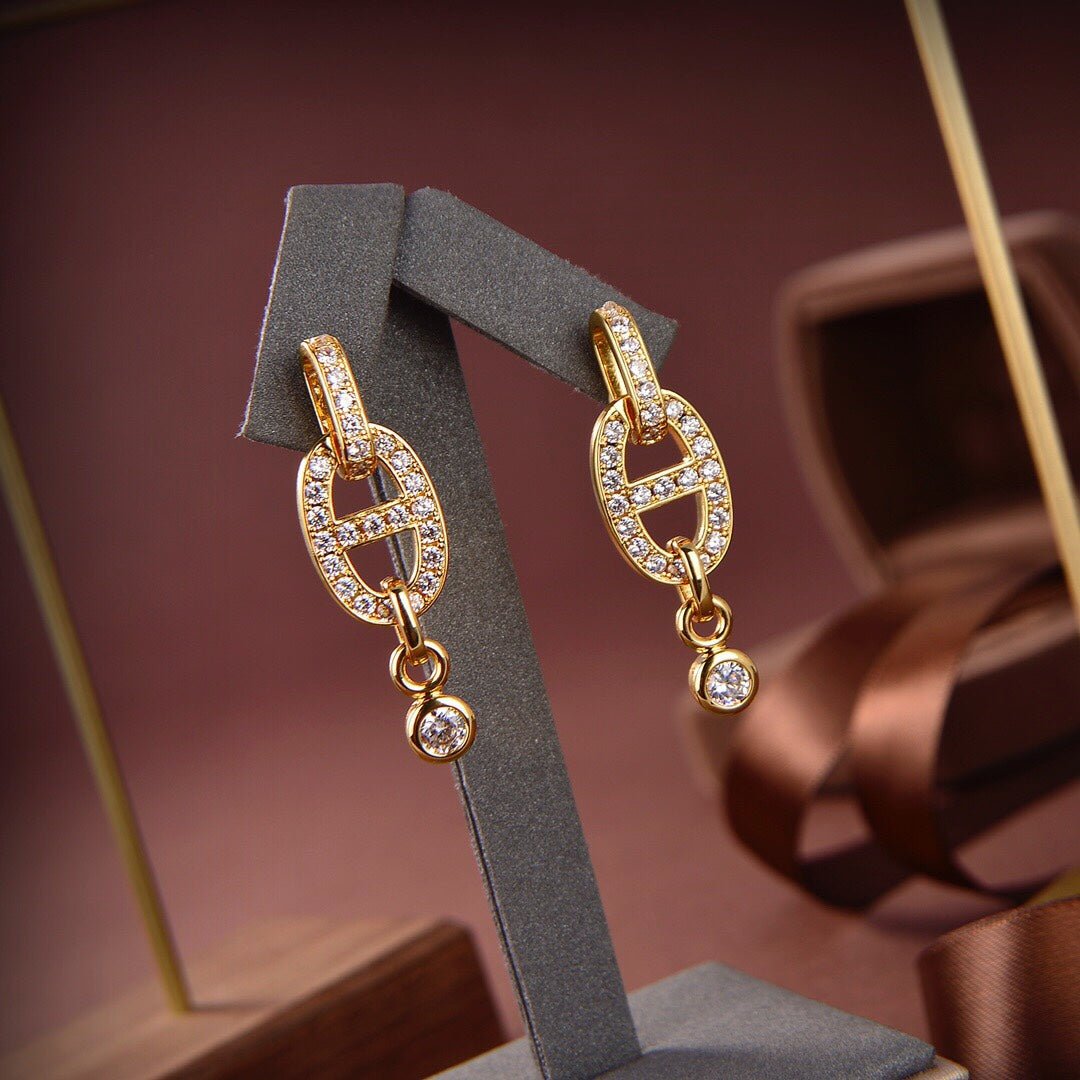 [Elowen jewels ]HM CHAINE DIAMOND EARRINGS