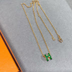 [Elowen jewels ]POP H GREEN NECKLACE SILVER AND GOLD