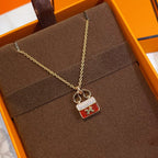 [Elowen jewels ]CONSTANCE ROTER ANHÄNGER ROSÉGOLD-HALSKETTE