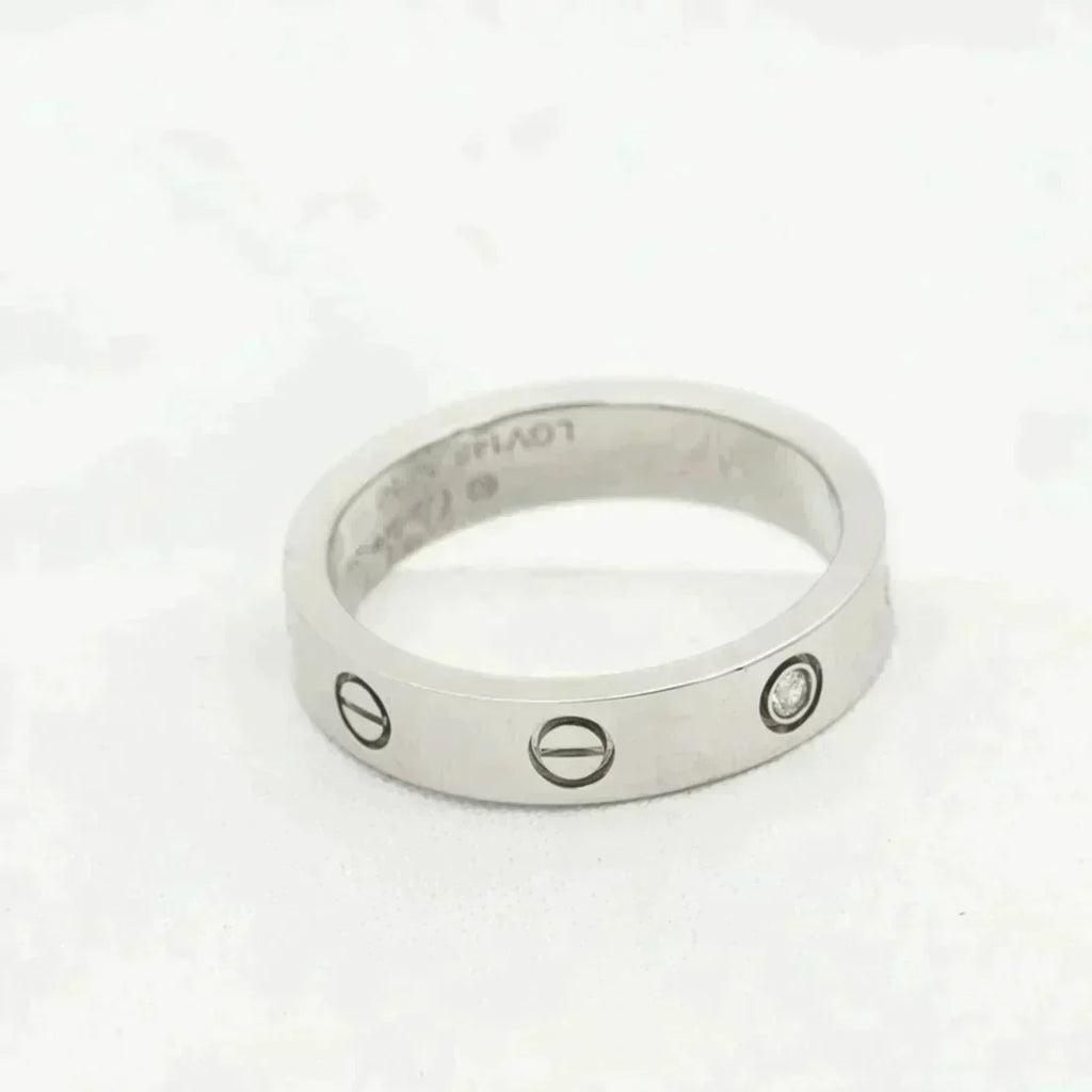 [Elowen jewels ]LIEBESRING 4MM 1 DIAMANT SILBER