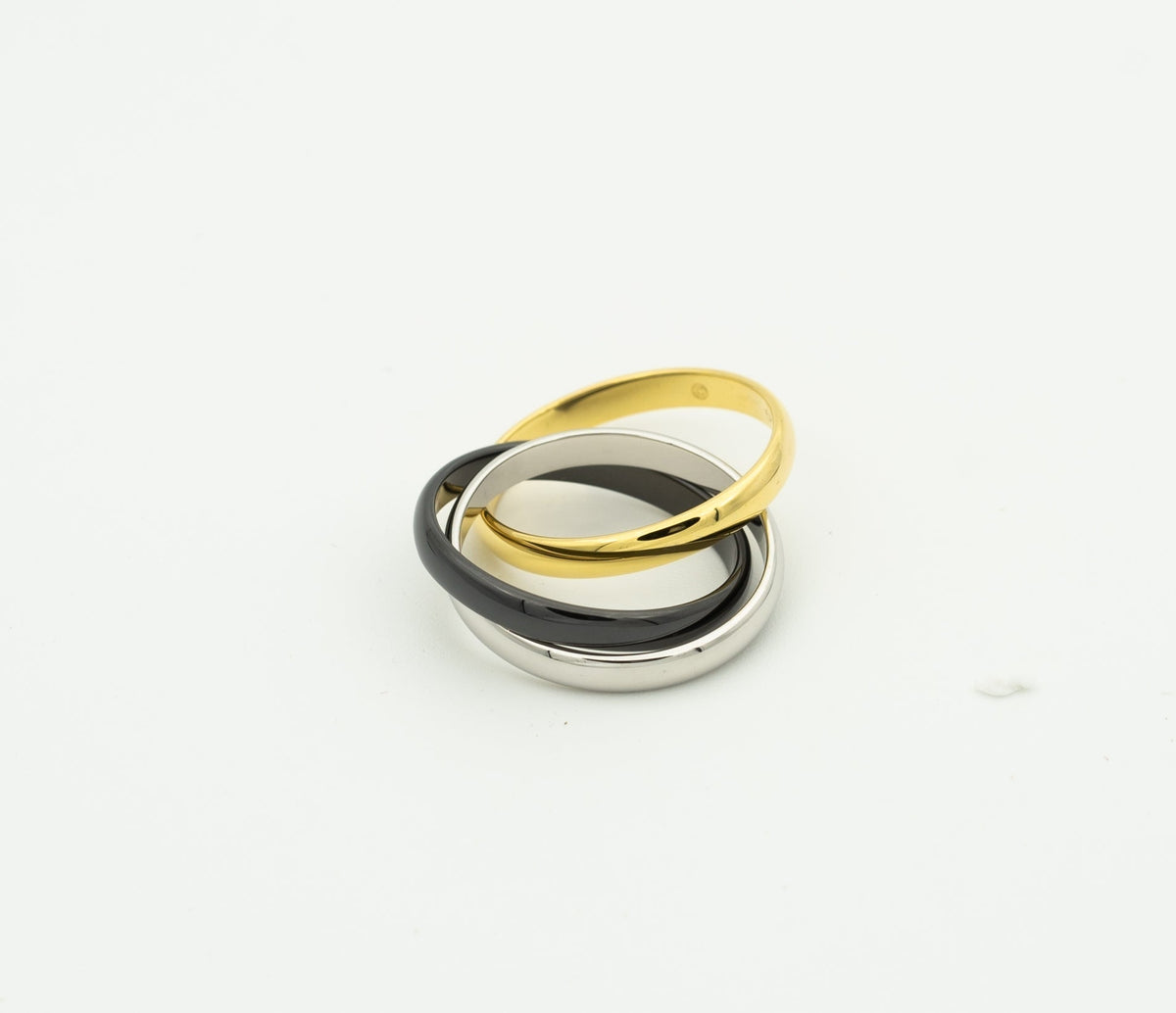 [Elowen jewels ]TRINITY-RING SCHWARZ GOLD SILBER