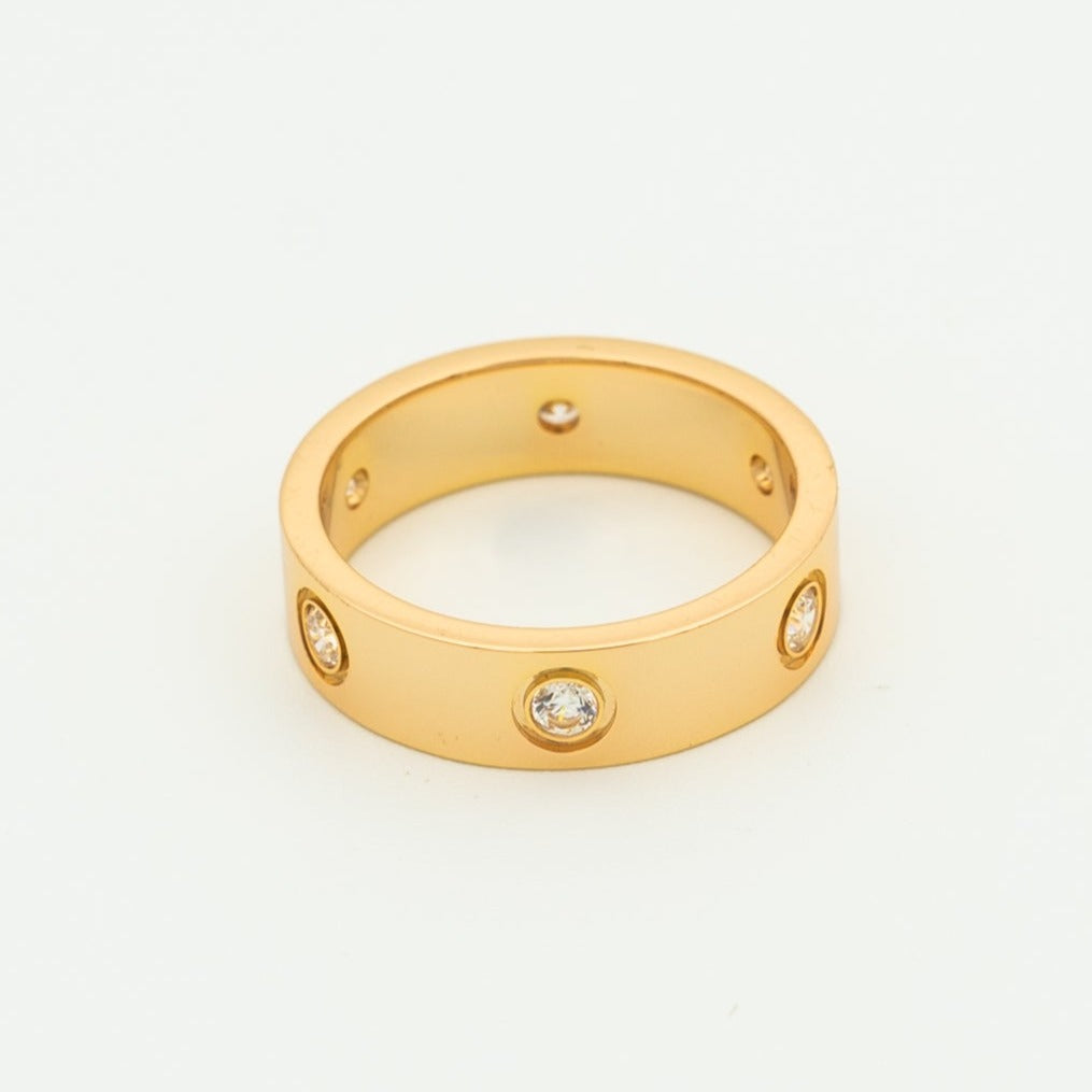 [Elowen jewels ]LOVE RING 5.5MM 6 DIAMONDS PINK GOLD