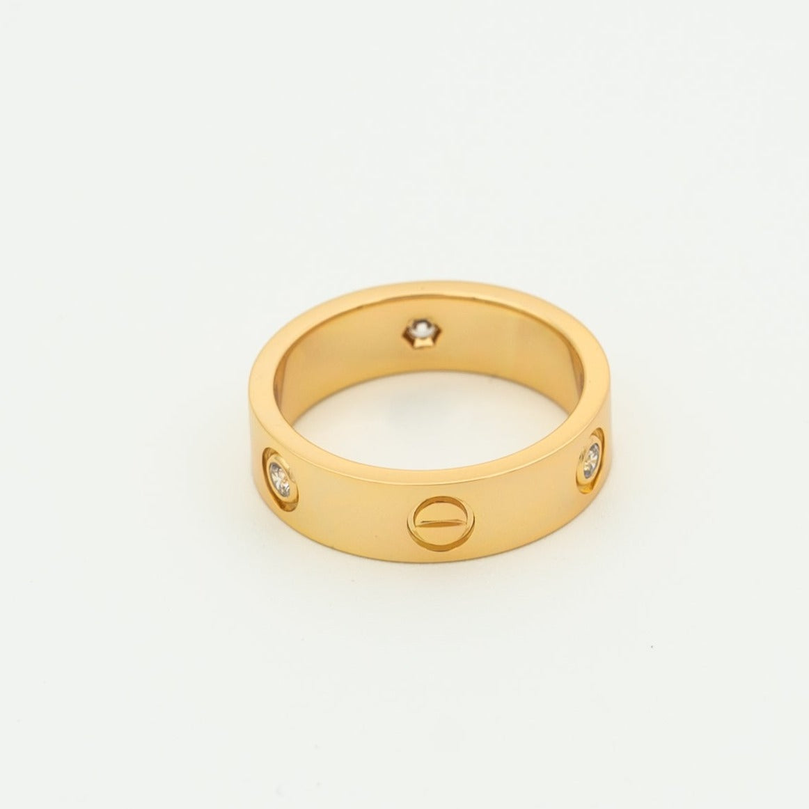 [Elowen jewels ]LOVE RING 5.5MM 3 DIAMONDS PINK GOLD