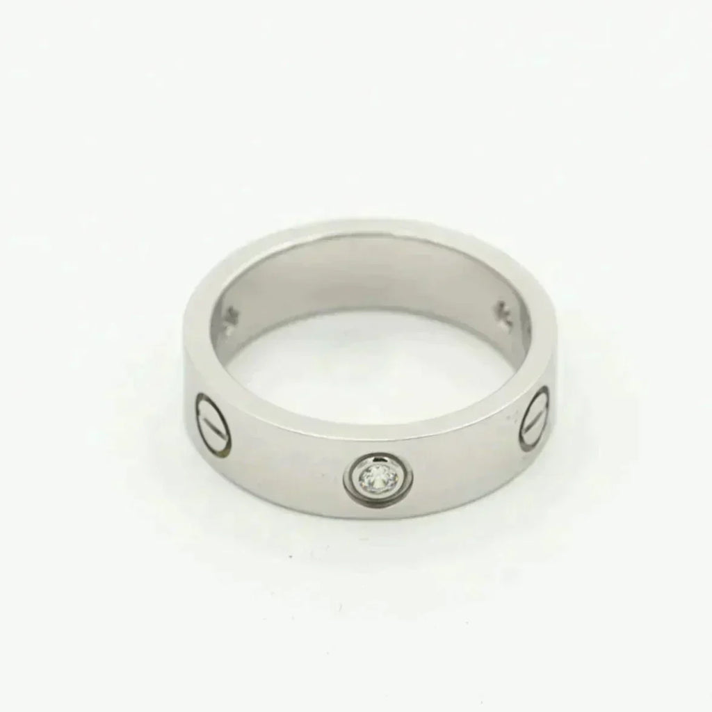 [Elowen jewels ]LOVE リング 5.5MM 3ダイヤモンド シルバー