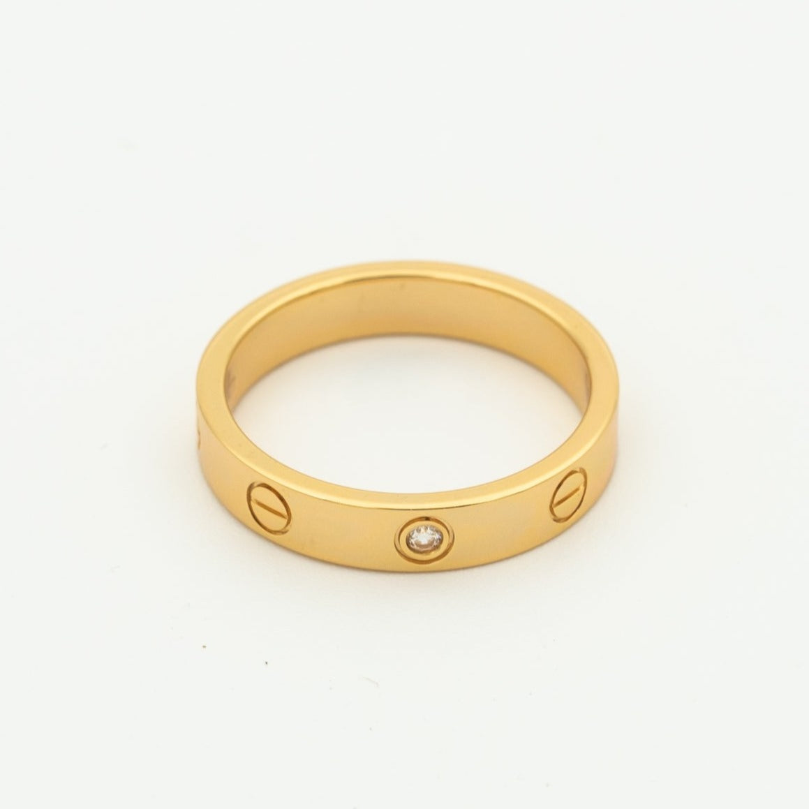 [Elowen jewels ]LOVE RING 4MM 1 DIAMOND PINK GOLD