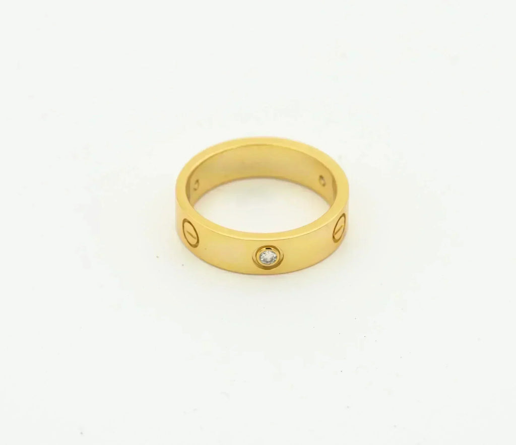 [Elowen jewels ]LOVE RING 4MM 1 DIAMOND GOLD