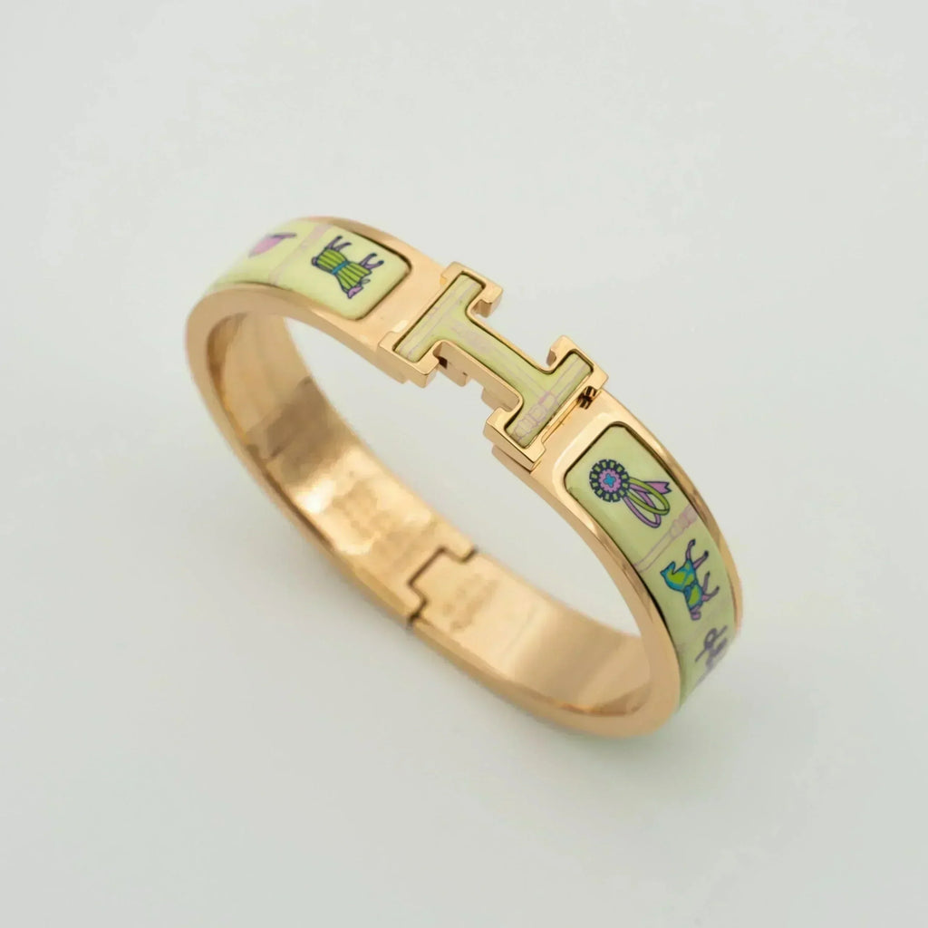 [Elowen jewels ]H PINK GOLD BRACELET CREAM CERAMIC