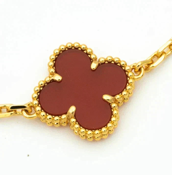 [Elowen jewels ] CLOVER 5 MOTIF RED CORNELIAN BRACELET COLLECTION