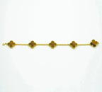[Elowen jewels ] KOLLEKTION KLEEBLATT ARMBAND MIT 5 TIGERAUGE-MOTIVEN