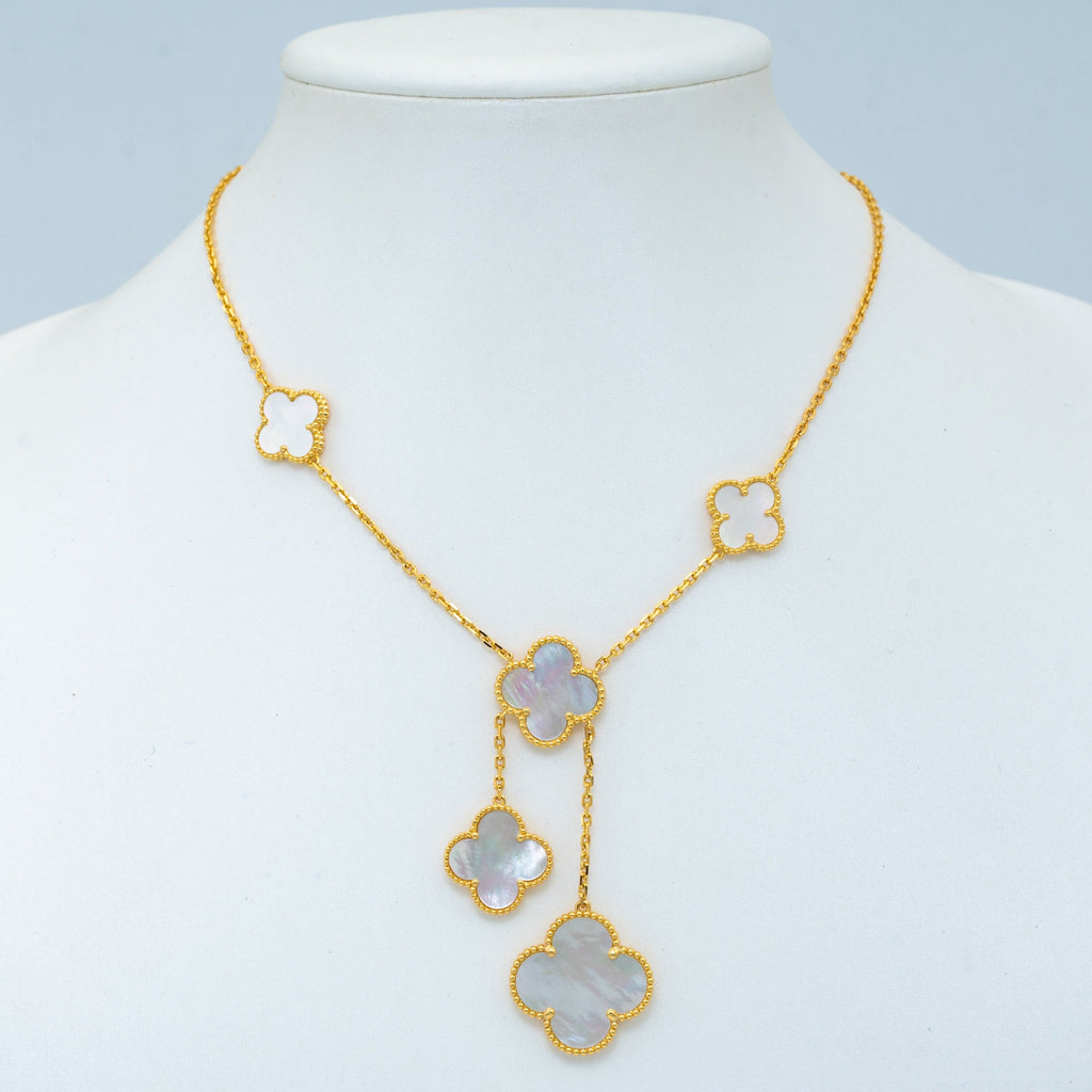 [Elowen jewels ]クローバー マザーオブパール ネックレス 6モチーフ