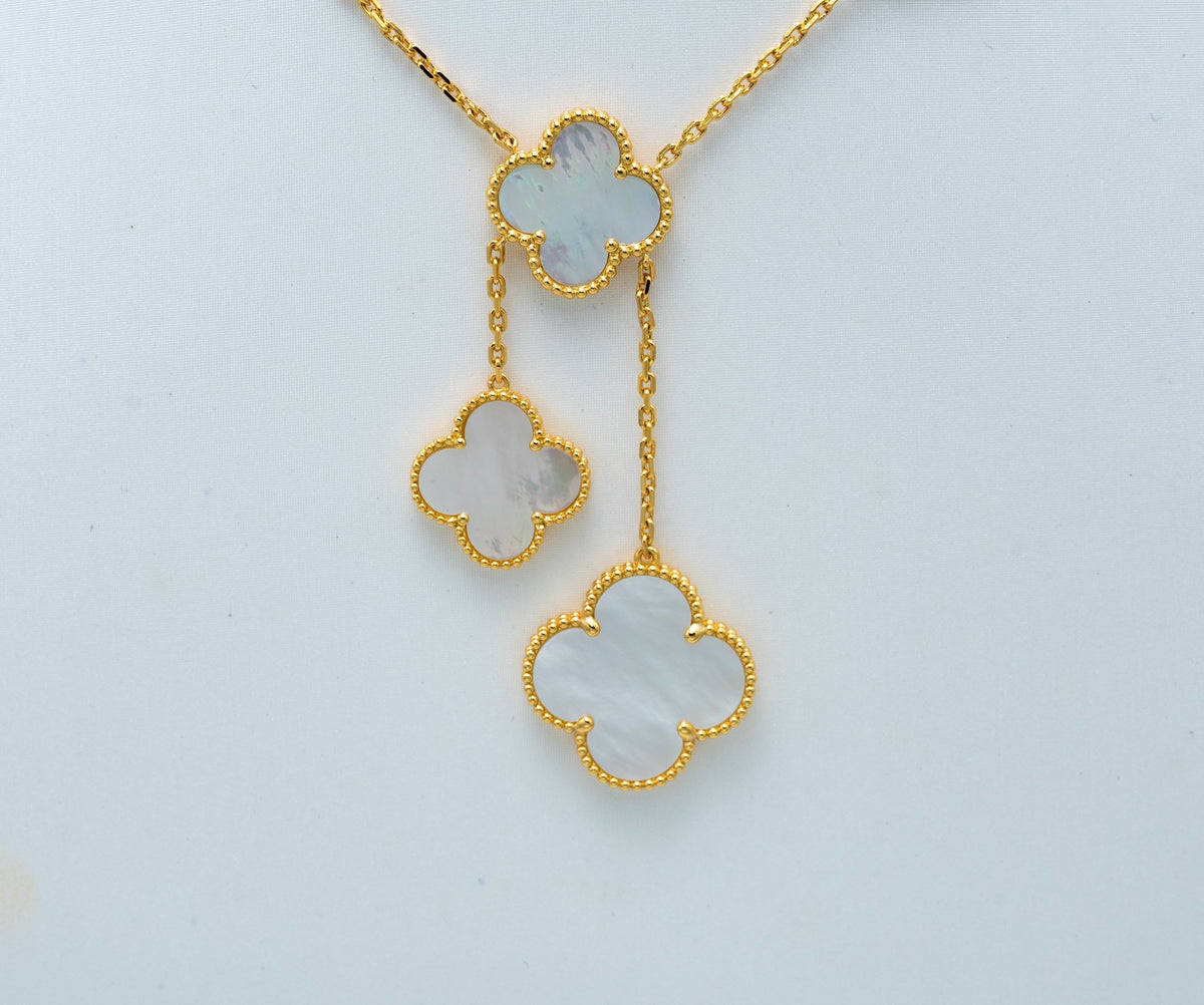 [Elowen jewels ]クローバー マザーオブパール ネックレス 6モチーフ