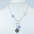 [Elowen jewels] KLEEBATT MOP CHALCEDON HALSKETTE SILBER 6 MOTIVE