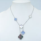 [Elowen jewels] KLEEBATT MOP CHALCEDON HALSKETTE SILBER 6 MOTIVE
