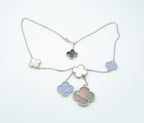 [Elowen jewels] KLEEBATT MOP CHALCEDON HALSKETTE SILBER 6 MOTIVE
