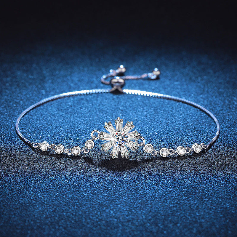 [Elowen]RADIANT ICY CRYSTAL SUNFLOWER MOISSANITE BRACELET