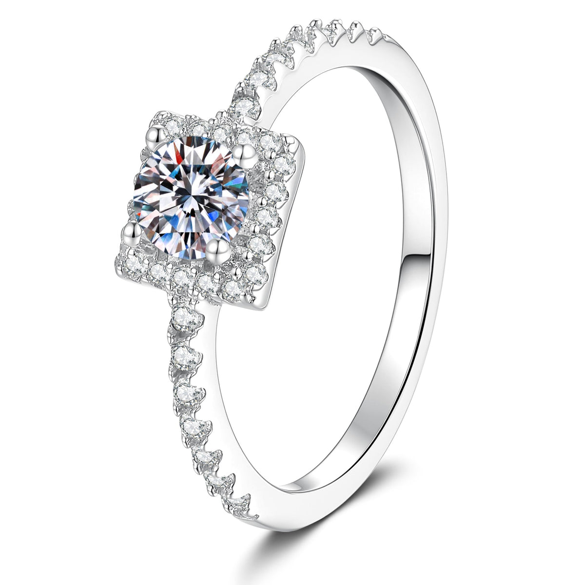 [Elowen]DAINTY SUGAR-CUBE MOISSANITE RING