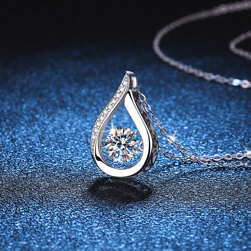 [Elowen]DANCING WATER DROP MOISSANITE-HALSKETTE