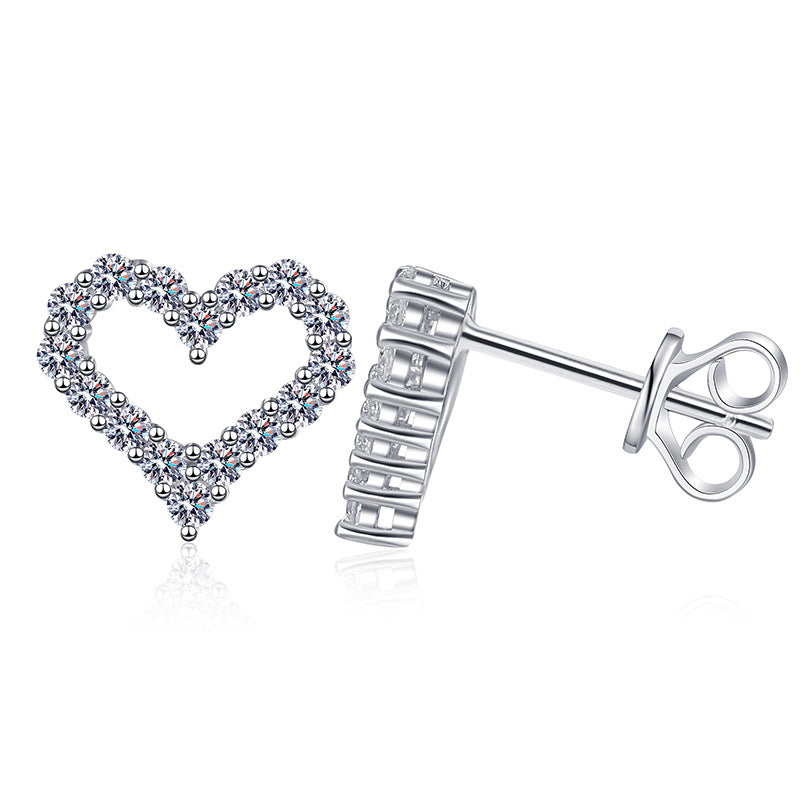 [Elowen]SPARKLING HEART-SHAPED MOISSANITE STUD EARRINGS