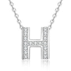 [Elowen]VOLL-PAVÉ "H" MOISSANITE-ANHÄNGER-HALSKETTE