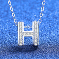 [Elowen]VOLL-PAVÉ "H" MOISSANITE-ANHÄNGER-HALSKETTE