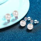 [Elowen]ELEGANT NATURAL PEARL & MOISSANITE DROP EARRINGS