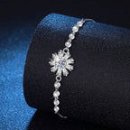 [Elowen]RADIANT ICY CRYSTAL SUNFLOWER MOISSANITE BRACELET