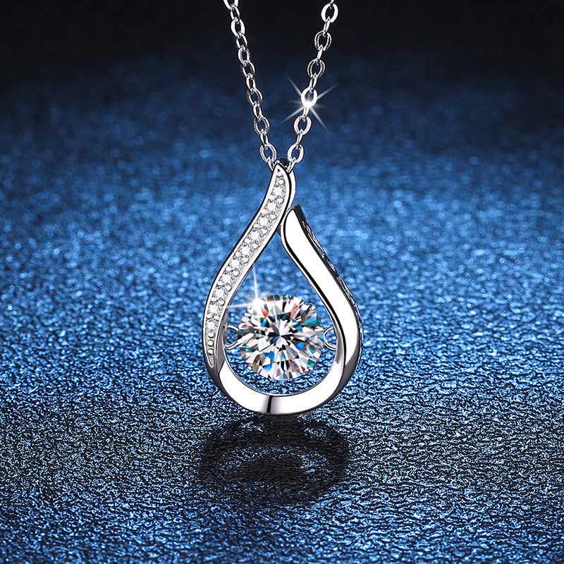 [Elowen]DANCING WATER DROP MOISSANITE-HALSKETTE
