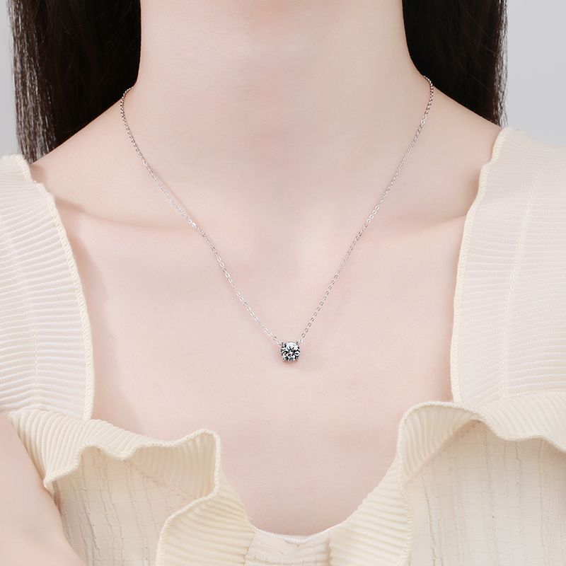 [Elowen]CLASSIC FOUR-PRONG SOLITAIRE MOISSANITE NECKLACE