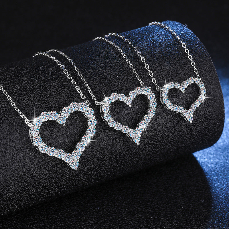 [Elowen]ROMANTIC HEART MOISSANITE PENDANT NECKLACE