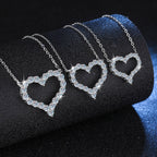 [Elowen]ROMANTIC HEART MOISSANITE PENDANT NECKLACE