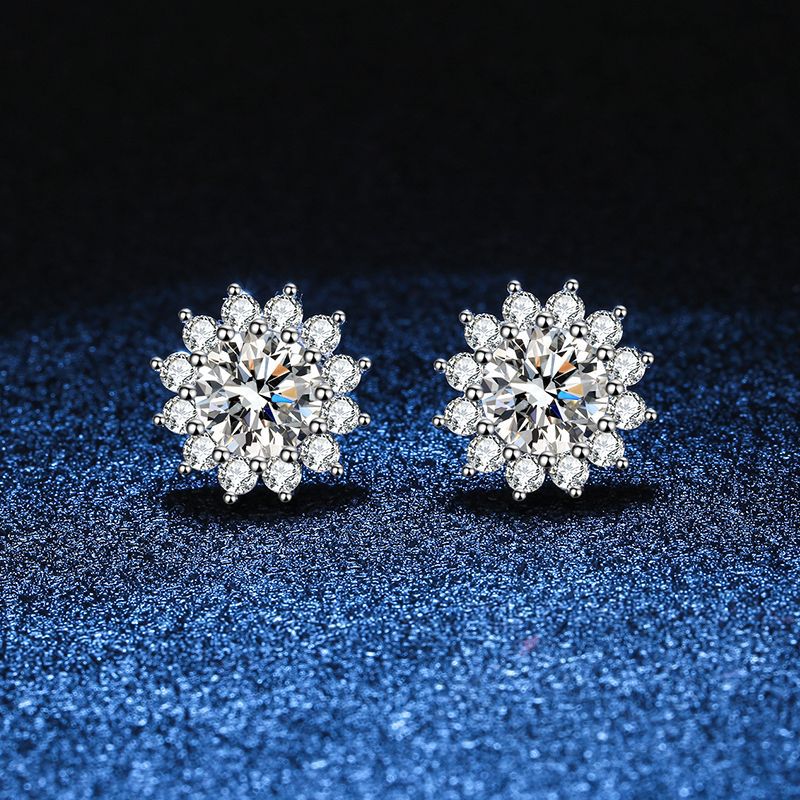 [Elowen]BLOOMING SUNFLOWER MOISSANITE STUD EARRINGS