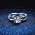 [Elowen]ELEGANT 4-PRONG CROSSOVER MOISSANITE ENGAGEMENT RING