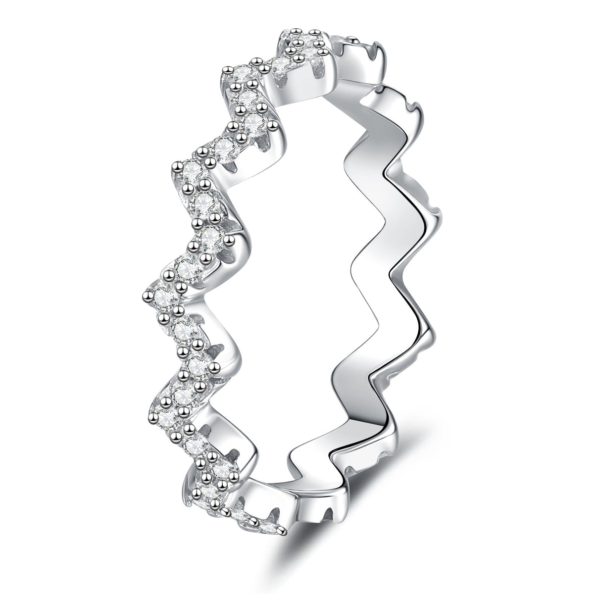 [Elowen]CHIC WAVY MOISSANITE ETERNITY RING