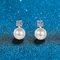 [Elowen]ELEGANT NATURAL PEARL & MOISSANITE DROP EARRINGS