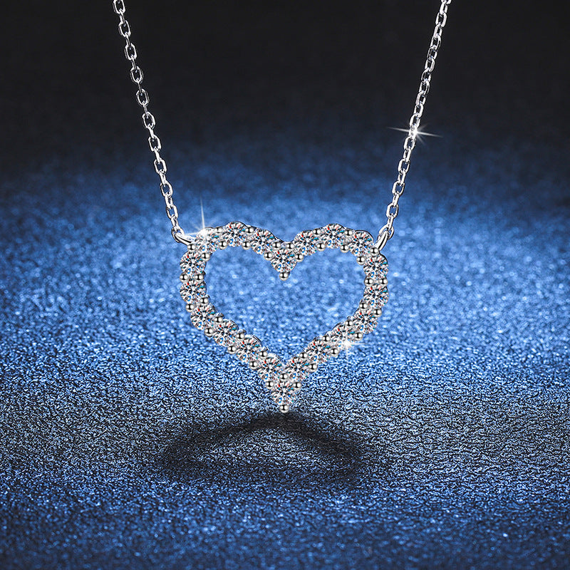 [Elowen]ROMANTIC HEART MOISSANITE PENDANT NECKLACE
