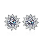 [Elowen]BLOOMING SUNFLOWER MOISSANITE STUD EARRINGS