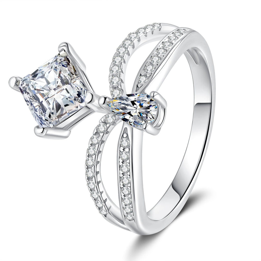 [Elowen]ELEGANT DOUBLE-TWISTED MOISSANITE RING