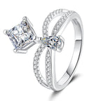 [Elowen]ELEGANT DOUBLE-TWISTED MOISSANITE RING