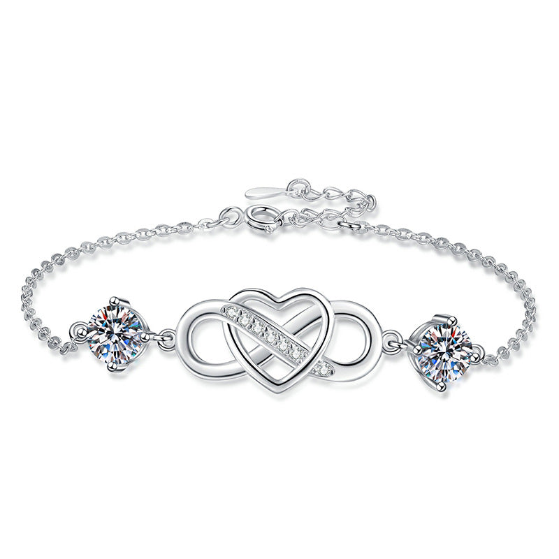 [Elowen]DOUBLE-STONE "LOVE LINK" MOISSANITE BRACELET