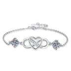[Elowen]DOUBLE-STONE "LOVE LINK" MOISSANITE BRACELET