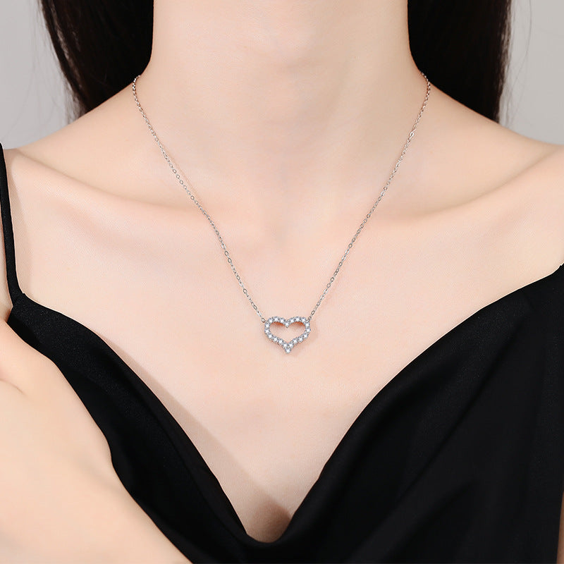 [Elowen]ROMANTIC HEART MOISSANITE PENDANT NECKLACE