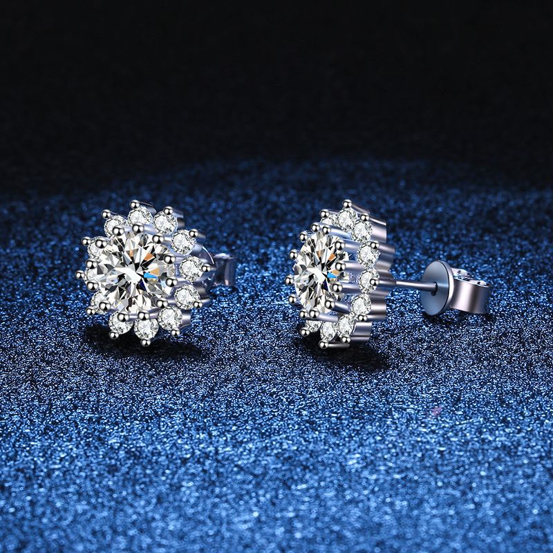 [Elowen]BLOOMING SUNFLOWER MOISSANITE STUD EARRINGS