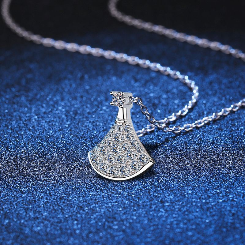 [Elowen]ELEGANTE FÄCHERFÖRMIGE MOISSANIT-ANHÄNGERKETTE
